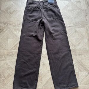 Collection B Relaxed Wide-Leg Men's Jeans in Dark Brown